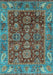 Oriental Light Blue Traditional Rug, abs3743lblu