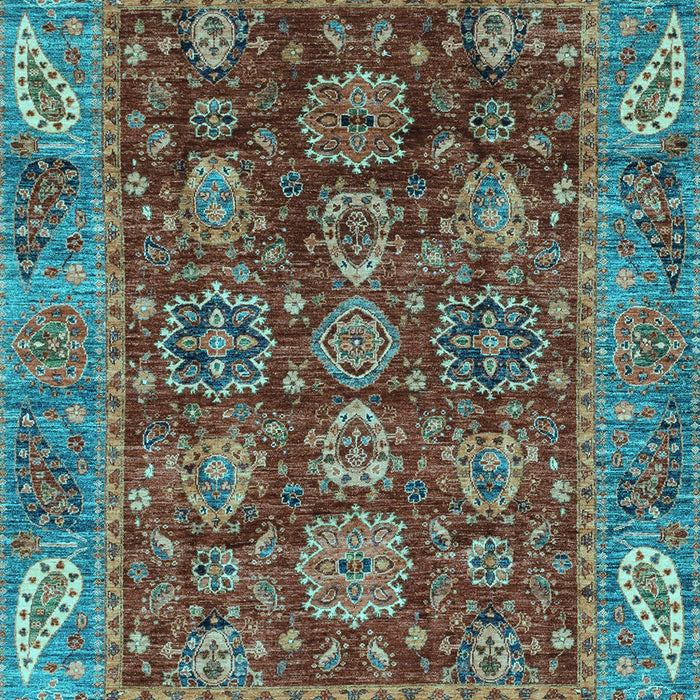Oriental Light Blue Traditional Rug, abs3743lblu