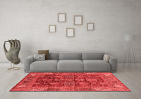 Machine Washable Oriental Red Traditional Rug, wshabs3743red