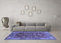 Machine Washable Oriental Blue Traditional Rug, wshabs3743blu