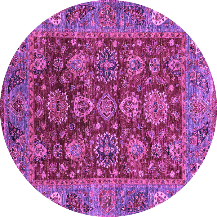 Round Oriental Purple Traditional Rug, abs3743pur