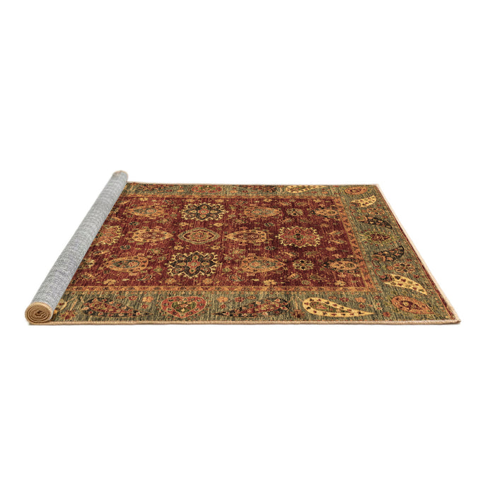Sideview of Machine Washable Oriental Brown Traditional Rug, wshabs3743brn