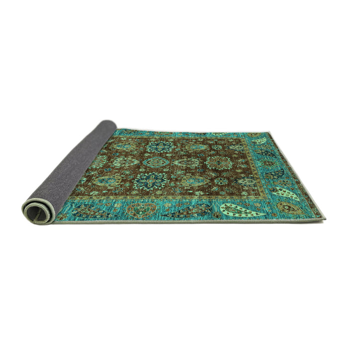 Sideview of Oriental Turquoise Traditional Rug, abs3743turq