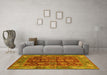 Machine Washable Oriental Yellow Traditional Rug in a Living Room, wshabs3743yw