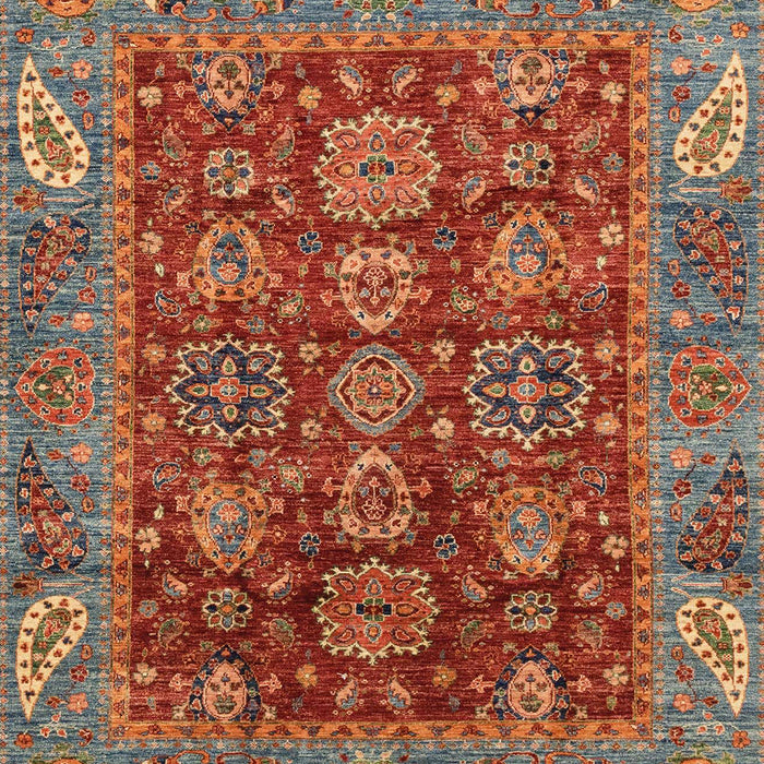 Machine Washable Abstract Orange Brown Rug, wshabs3743