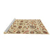 Sideview of Machine Washable Abstract Sun Yellow Rug, wshabs3744