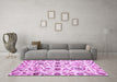 Machine Washable Abstract Purple Modern Area Rugs in a Living Room, wshabs3744pur