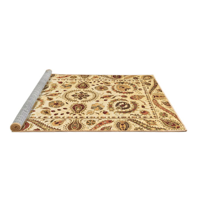 Sideview of Machine Washable Abstract Brown Modern Rug, wshabs3744brn