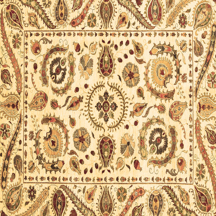 Square Abstract Brown Modern Rug, abs3744brn