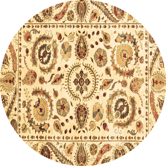 Round Machine Washable Abstract Brown Modern Rug, wshabs3744brn