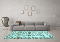 Machine Washable Abstract Light Blue Modern Rug, wshabs3744lblu