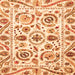 Square Machine Washable Abstract Orange Modern Area Rugs, wshabs3744org