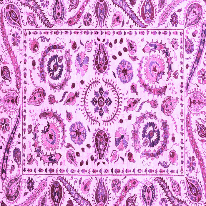 Square Machine Washable Abstract Purple Modern Area Rugs, wshabs3744pur