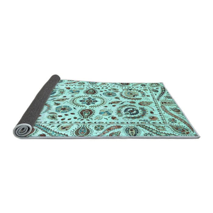 Sideview of Abstract Light Blue Modern Rug, abs3744lblu