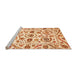 Sideview of Machine Washable Abstract Orange Modern Area Rugs, wshabs3744org