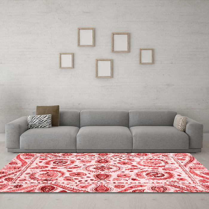 Modern Red Washable Rugs
