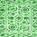 Square Machine Washable Abstract Emerald Green Modern Area Rugs, wshabs3744emgrn