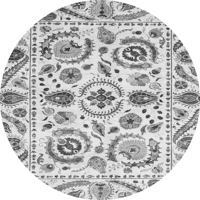 Round Abstract Gray Modern Rug, abs3744gry