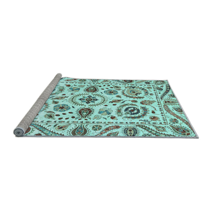 Sideview of Machine Washable Abstract Light Blue Modern Rug, wshabs3744lblu