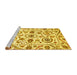 Sideview of Machine Washable Abstract Yellow Modern Rug, wshabs3744yw