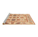 Sideview of Machine Washable Abstract Brown Gold Rug, wshabs3745