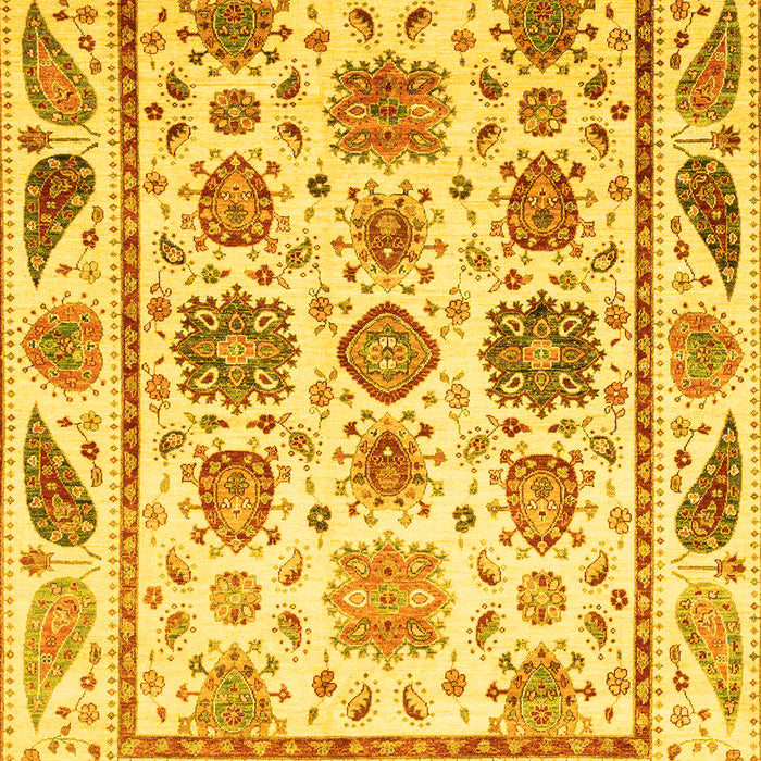 Machine Washable Abstract Yellow Modern Rug, wshabs3745yw