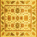 Square Machine Washable Abstract Yellow Modern Rug, wshabs3745yw