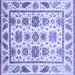 Square Machine Washable Abstract Blue Modern Rug, wshabs3745blu