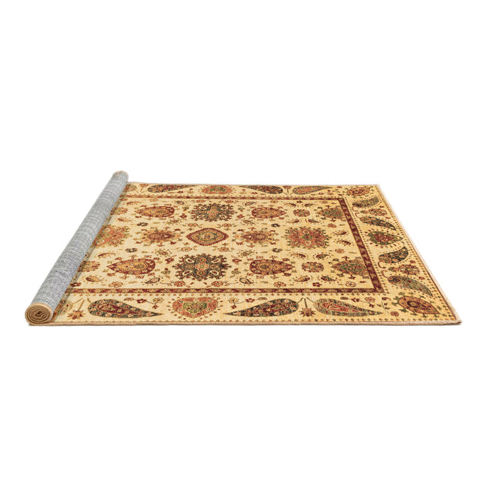 Sideview of Machine Washable Abstract Brown Modern Rug, wshabs3745brn