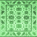 Square Abstract Emerald Green Modern Rug, abs3745emgrn