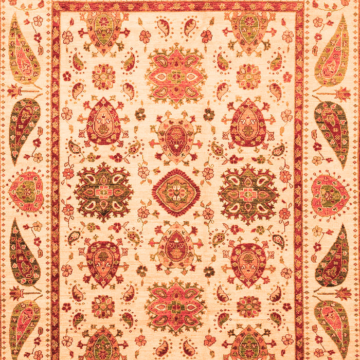 Machine Washable Abstract Orange Modern Area Rugs, wshabs3745org