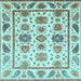 Square Abstract Light Blue Modern Rug, abs3745lblu