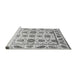 Sideview of Machine Washable Abstract Gray Modern Rug, wshabs3745gry