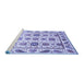 Sideview of Machine Washable Abstract Blue Modern Rug, wshabs3745blu