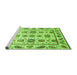 Sideview of Machine Washable Abstract Green Modern Area Rugs, wshabs3745grn