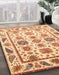 Abstract Brown Gold Modern Rug in Family Room, abs3745