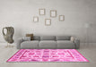 Machine Washable Abstract Pink Modern Rug in a Living Room, wshabs3745pnk