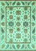 Machine Washable Abstract Turquoise Modern Area Rugs, wshabs3745turq