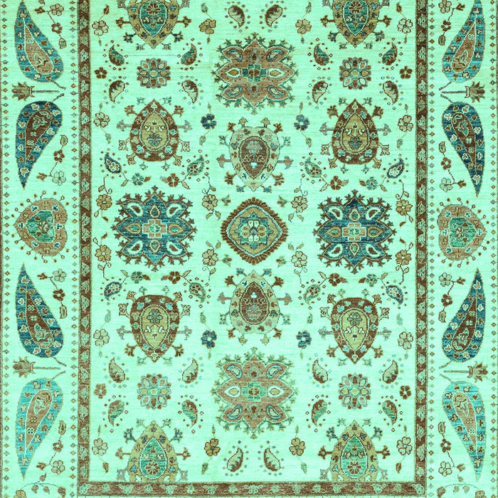 Machine Washable Abstract Turquoise Modern Area Rugs, wshabs3745turq