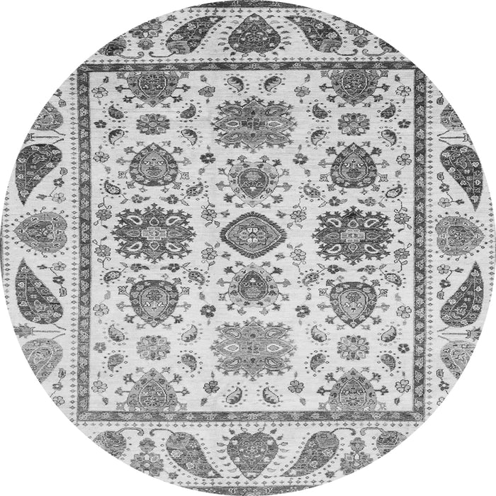 Round Machine Washable Abstract Gray Modern Rug, wshabs3745gry