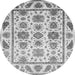 Round Machine Washable Abstract Gray Modern Rug, wshabs3745gry