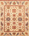 Machine Washable Abstract Brown Gold Rug, wshabs3745