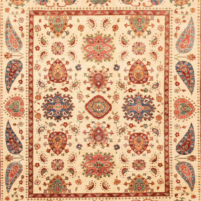 Machine Washable Abstract Brown Gold Rug, wshabs3745