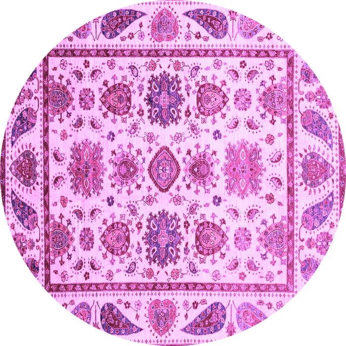 Round Machine Washable Abstract Purple Modern Area Rugs, wshabs3745pur