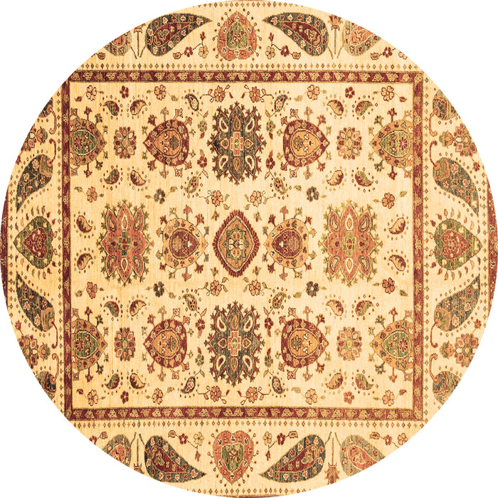 Round Abstract Brown Modern Rug, abs3745brn