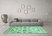 Machine Washable Abstract Turquoise Modern Area Rugs in a Living Room,, wshabs3745turq