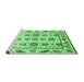 Sideview of Machine Washable Abstract Emerald Green Modern Area Rugs, wshabs3745emgrn