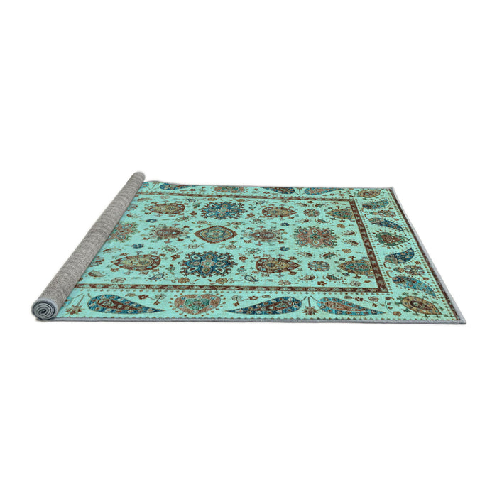 Sideview of Machine Washable Abstract Light Blue Modern Rug, wshabs3745lblu
