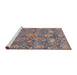 Sideview of Machine Washable Abstract Rosy-Finch Purple Rug, wshabs3746