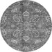 Round Oriental Gray Traditional Rug, abs3746gry